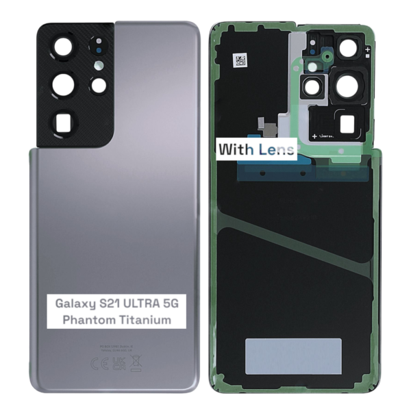 SAMSUNG S21 ULTRA 5G -G998B- Battery Cover Extra Glass OEM- Phantom Titanium