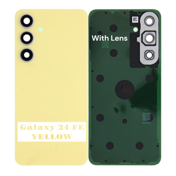 SAMSUNG S24 FE -S721B- Battery Cover Extra Glass OEM– Yellow