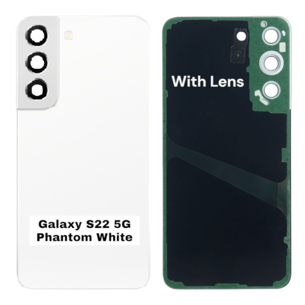 SAMSUNG S22 5G -S901B- Battery Cover Extra Glass OEM- Phantom White