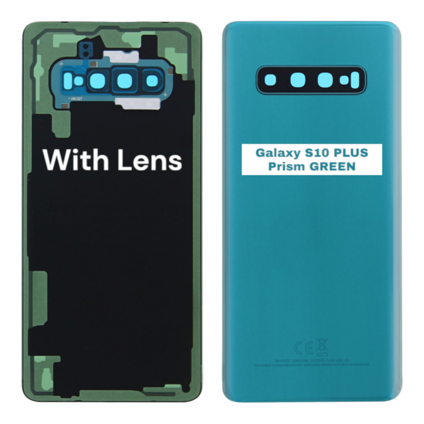 SAMSUNG S10 PLUS – G975F – Battery Cover Extra Glass OEM – Prism Green