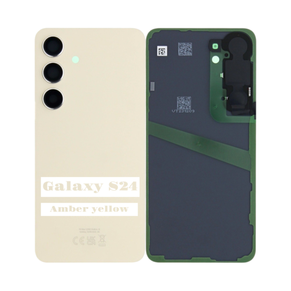 SAMSUNG S24 -S921B Battery Cover Extra Glass OEM– Amber yellow