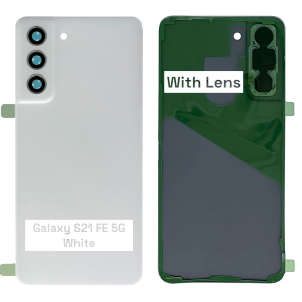 SAMSUNG S21 FE 5G -G990B- Battery Cover Extra Glass OEM- White