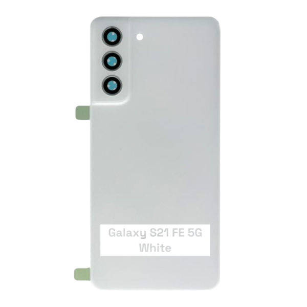 SAMSUNG S21 FE 5G -G990B- Battery Cover Extra Glass OEM- White – Image 3