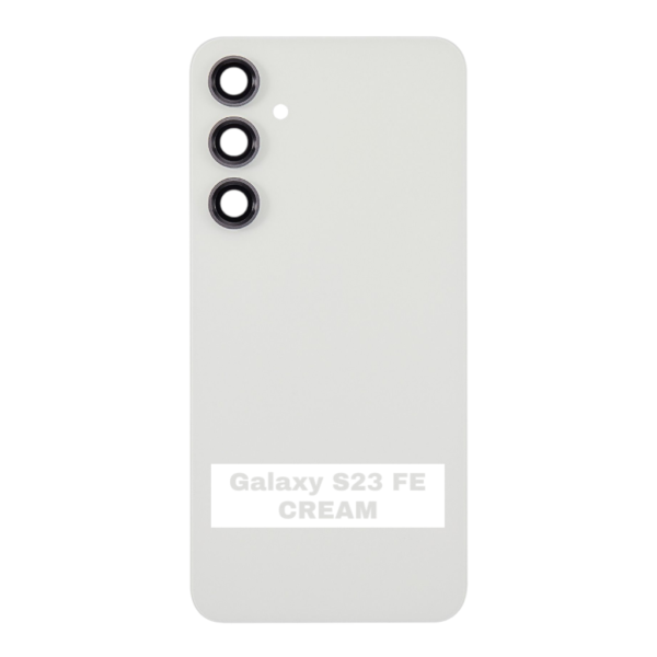 SAMSUNG S23 FE -S711B- Battery Cover Extra Glass OEM- Cream – Image 3