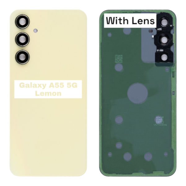 SAMSUNG Galaxy A55 5G – A556B – Battery Cover Extra Glass OEM – Lemon