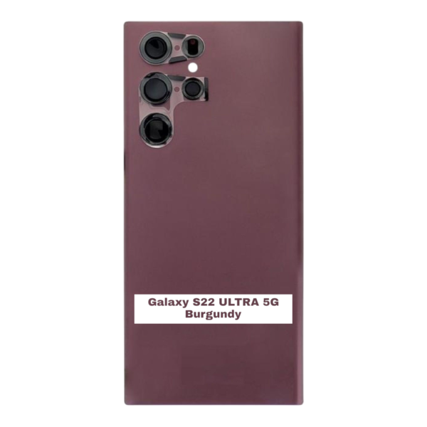 SAMSUNG S22 ULTRA 5G -S908B- Battery Cover Extra Glass OEM- Burgundy – Image 3