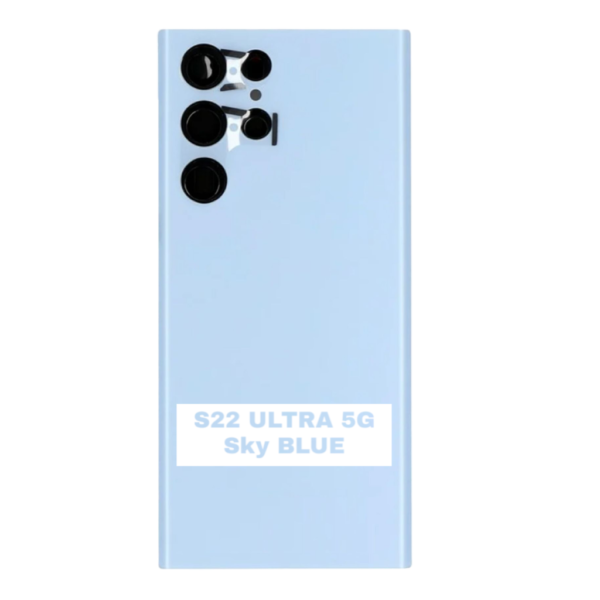 SAMSUNG S22 ULTRA 5G -S908B- Battery Cover Extra Glass OEM- Sky Blue – Image 3