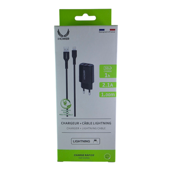 IHower 20W Fast Charger with Lightning Cable - H904 -BLACK