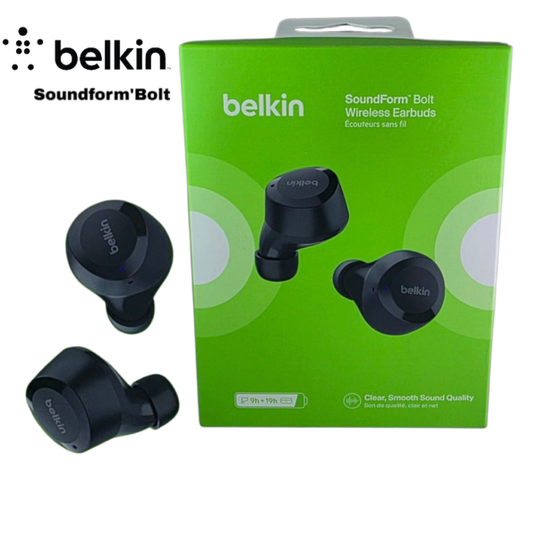 Belkin SoundForm Bolt Wireless Earbuds-Black