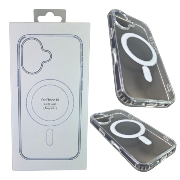 ClEAR MAGNETIC PHONE CASE FOR IPHONE 16 -Clear
