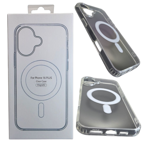 ClEAR MAGNETIC PHONE CASE FOR IPHONE 16 Plus -Clear