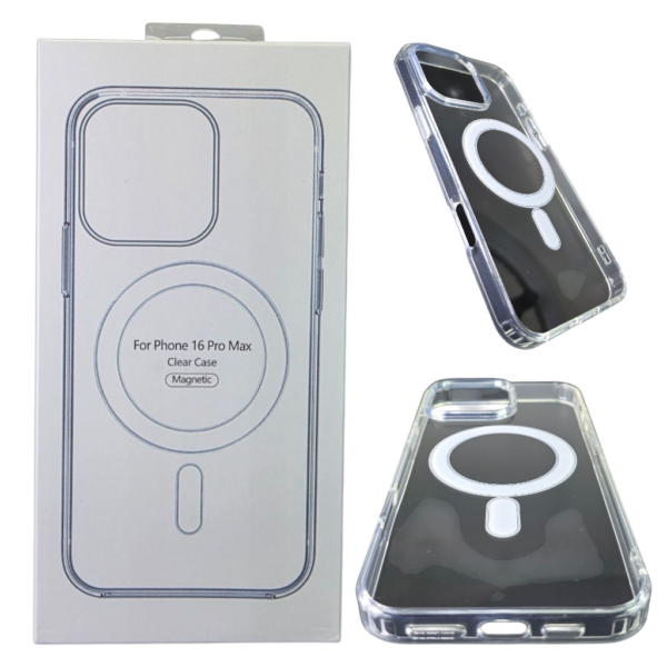 ClEAR MAGNETIC PHONE CASE FOR IPHONE 16 PRO MAX -Clear