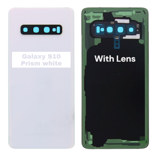 SAMSUNG S10 – G973F – Battery Cover Extra Glass OEM – Prism White