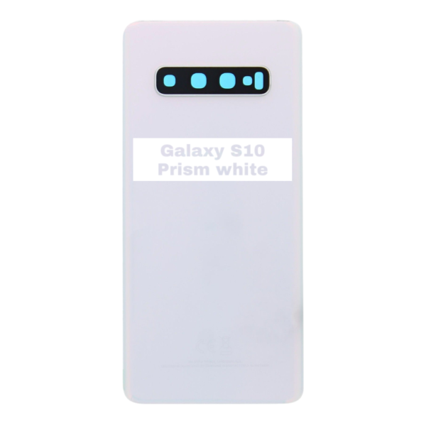 SAMSUNG S10 – G973F – Battery Cover Extra Glass OEM – Prism White – Image 3