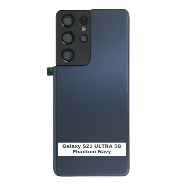 SAMSUNG S21 ULTRA 5G -G998B- Battery Cover Extra Glass OEM- Phantom Navy – Image 3