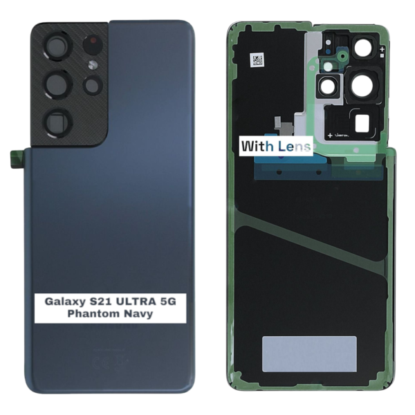 SAMSUNG S21 ULTRA 5G -G998B- Battery Cover Extra Glass OEM- Phantom Navy