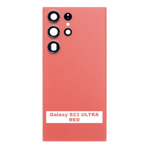 SAMSUNG S23 ULTRA -S918B- Battery Cover Extra Glass OEM- RED – Image 3