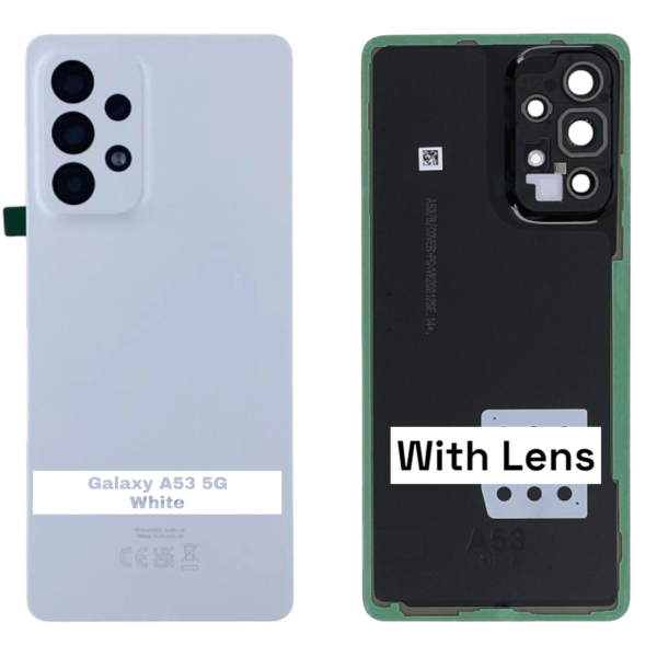 SAMSUNG Galaxy A53 5G – A536B – Battery Cover Extra Glass OEM – White