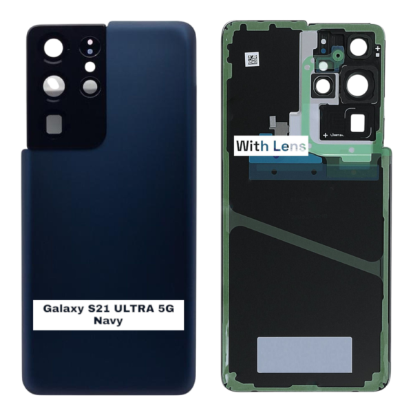 SAMSUNG S21 ULTRA 5G -G998B- Battery Cover Extra Glass OEM- Navy