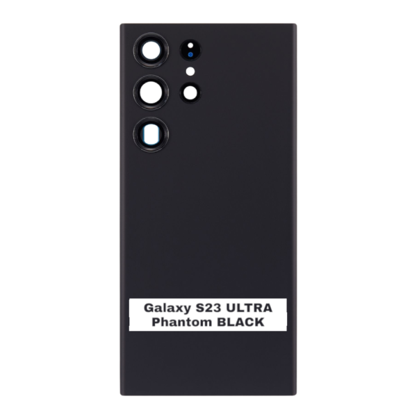 SAMSUNG S23 ULTRA -S918B- Battery Cover Extra Glass OEM- Phantom Black – Image 3