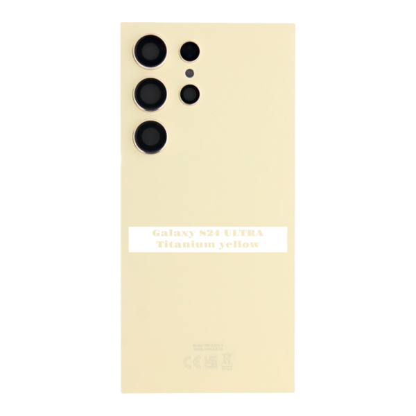 SAMSUNG S24 ULTRA -S928B- Battery Cover Extra Glass OEM – Titanium Yellow – Image 3