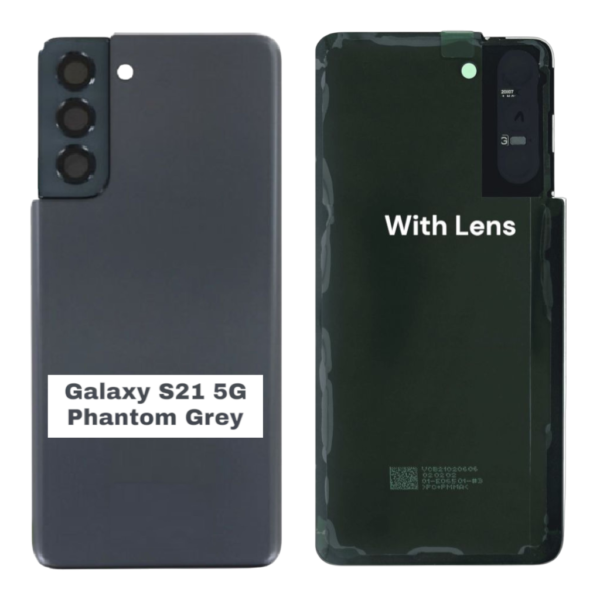 SAMSUNG S21 5G -G991B- Battery Cover Extra Glass OEM- Phantom Grey