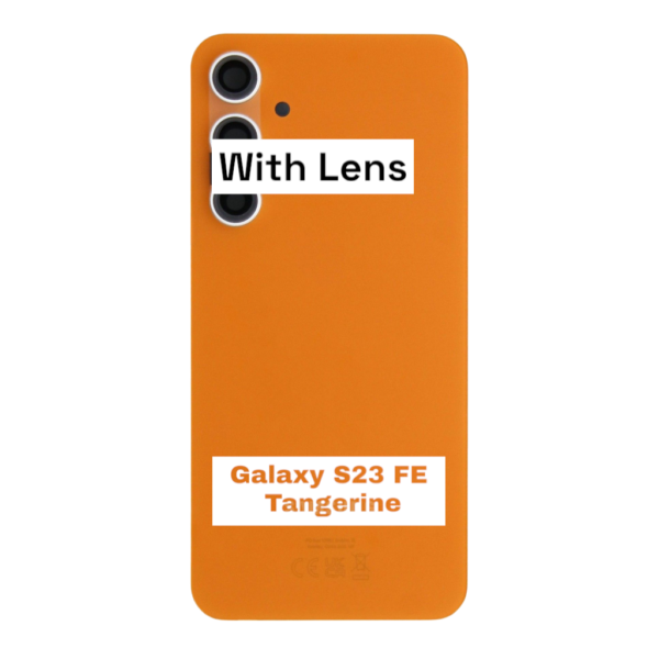 SAMSUNG S23 FE -S711B- Battery Cover Extra Glass OEM- Tangerine – Image 3