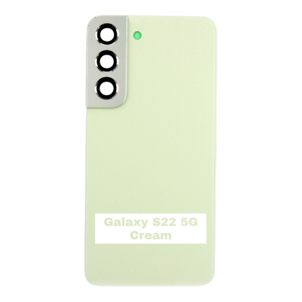 SAMSUNG S22 5G -S901B- Battery Cover Extra Glass OEM- Cream – Image 3