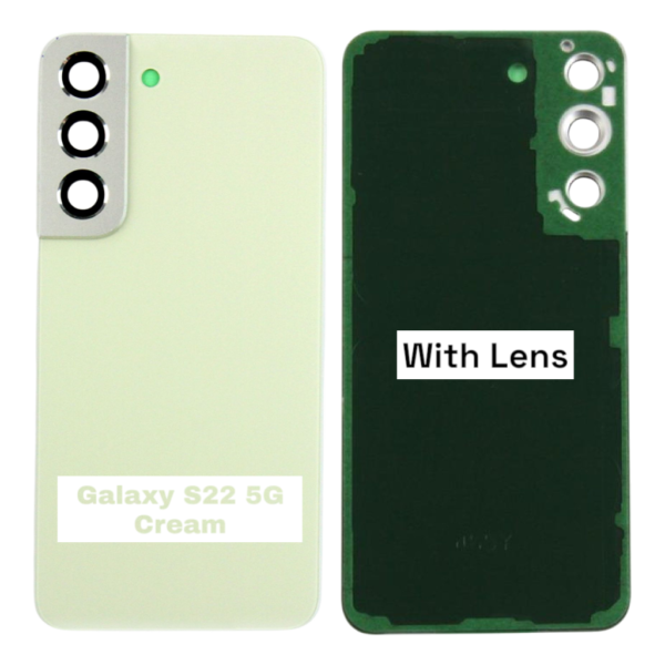 SAMSUNG S22 5G -S901B- Battery Cover Extra Glass OEM- Cream