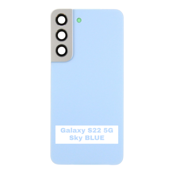 SAMSUNG S22 5G -S901B- Battery Cover Extra Glass OEM- Sky Blue – Image 3