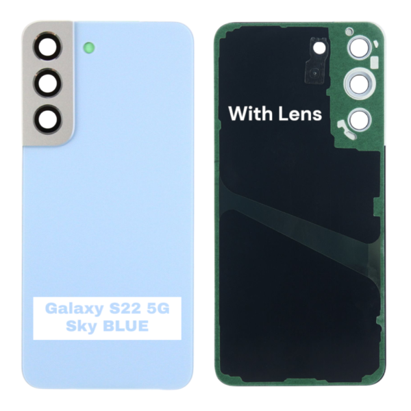 SAMSUNG S22 5G -S901B- Battery Cover Extra Glass OEM- Sky Blue