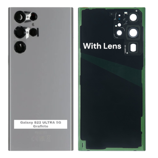 SAMSUNG S22 ULTRA 5G -S908B- Battery Cover Extra Glass OEM- Grafhite
