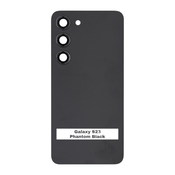 SAMSUNG S23 -S911B- Battery Cover Extra Glass OEM – Phantom Black – Image 3