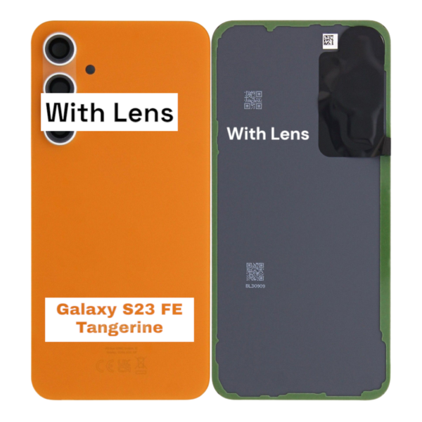 SAMSUNG S23 FE -S711B- Battery Cover Extra Glass OEM- Tangerine