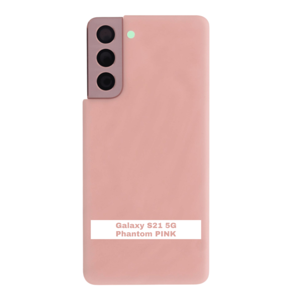 SAMSUNG S21 5G -G991B- Battery Cover Extra Glass OEM- Phantom Pink – Image 3