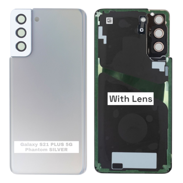 SAMSUNG S21 PLUS 5G -G996B- Battery Cover Extra Glass OEM- Phantom Silver