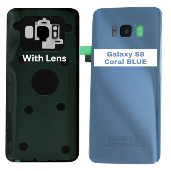 SAMSUNG Galaxy S8 – G950F – Battery Cover Extra Glass OEM – Coral Blue