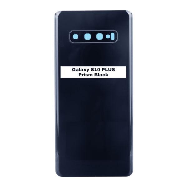 SAMSUNG S10 PLUS – G975F – Battery Cover Extra Glass OEM – Prism Black – Image 3