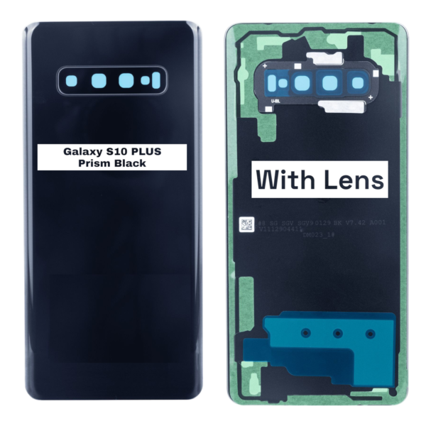 SAMSUNG S10 PLUS – G975F – Battery Cover Extra Glass OEM – Prism Black