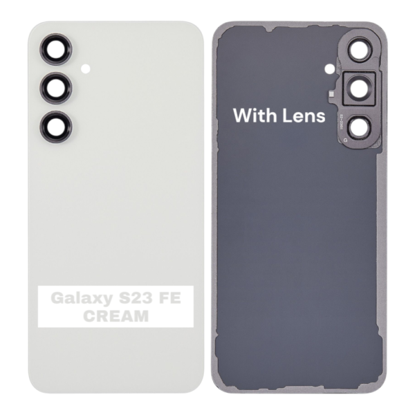 SAMSUNG S23 FE -S711B- Battery Cover Extra Glass OEM- Cream
