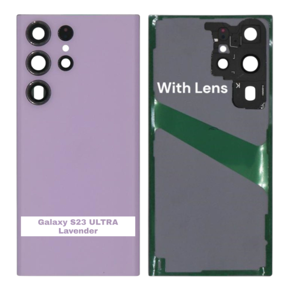 SAMSUNG S23 ULTRA -S918B- Battery Cover Extra Glass OEM- Lavender