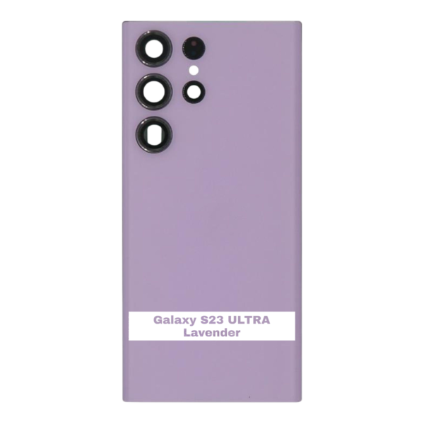 SAMSUNG S23 ULTRA -S918B- Battery Cover Extra Glass OEM- Lavender – Image 3
