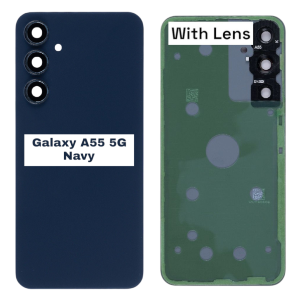 SAMSUNG Galaxy A55 5G – A556B – Battery Cover Extra Glass OEM – Navy