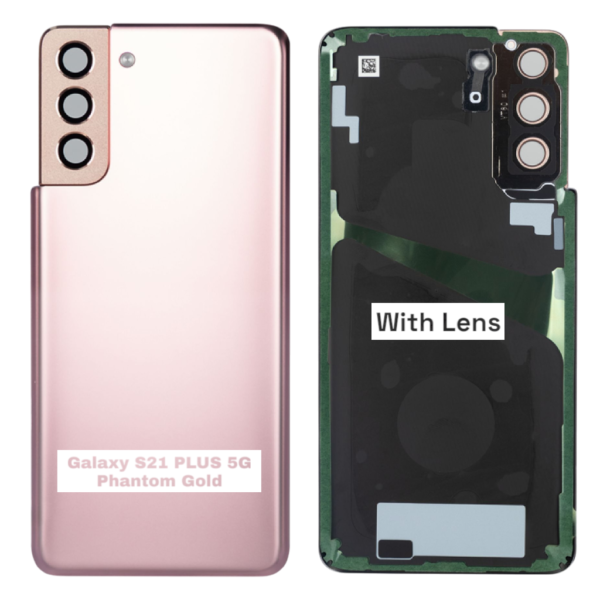 SAMSUNG S21 PLUS 5G -G996B- Battery Cover Extra Glass OEM- Phantom Gold