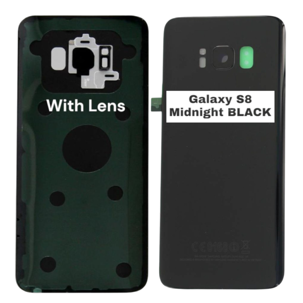 SAMSUNG Galaxy S8 – G950F – Battery Cover Extra Glass OEM – Midnight Black