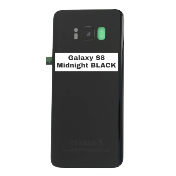 SAMSUNG Galaxy S8 – G950F – Battery Cover Extra Glass OEM – Midnight Black – Image 3
