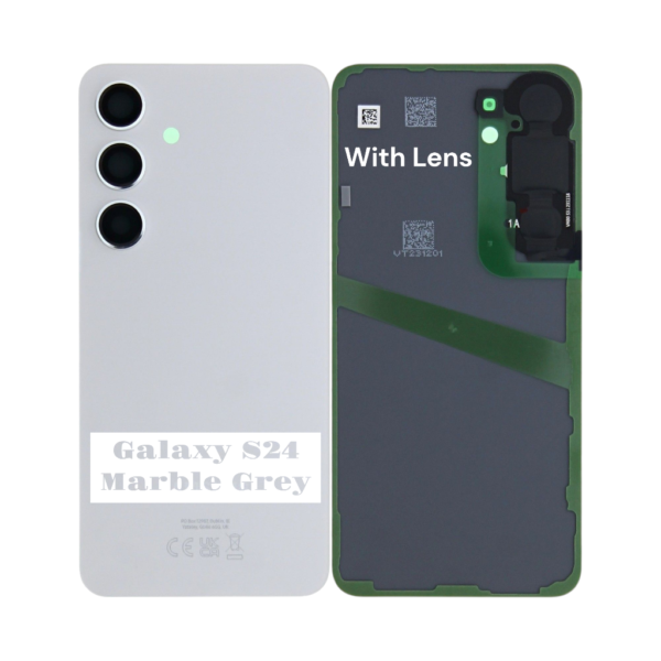 SAMSUNG S24 -S921B- Battery Cover Extra Glass OEM– Marble Grey