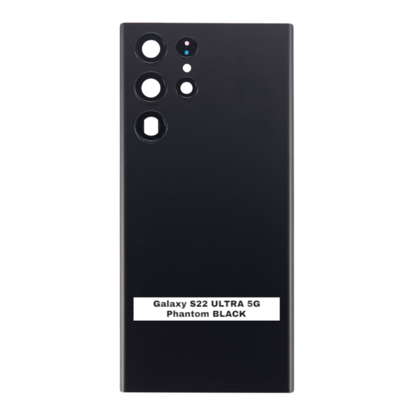 SAMSUNG S22 ULTRA 5G -S908B- Battery Cover Extra Glass OEM- Phantom Black – Image 3