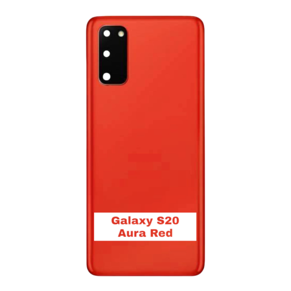 SAMSUNG S20 -G980/G981B - Battery Cover Extra Glass OEM - Aura Red – Image 3