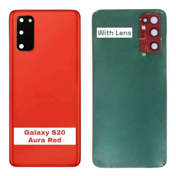 SAMSUNG S20 -G980/G981B - Battery Cover Extra Glass OEM - Aura Red